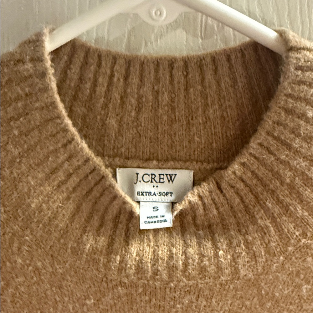 J. Crew Extra-Soft Camel/Tan Crewneck Sweater